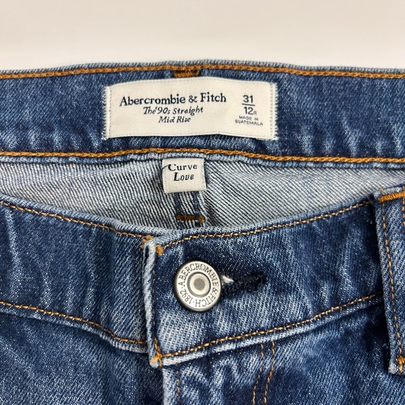 Abercrombie & Fitch Curve Love Mid Rise 90s Straight Jeans Size 31 | 12r - Picture 4 of 5